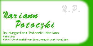 mariann potoczki business card